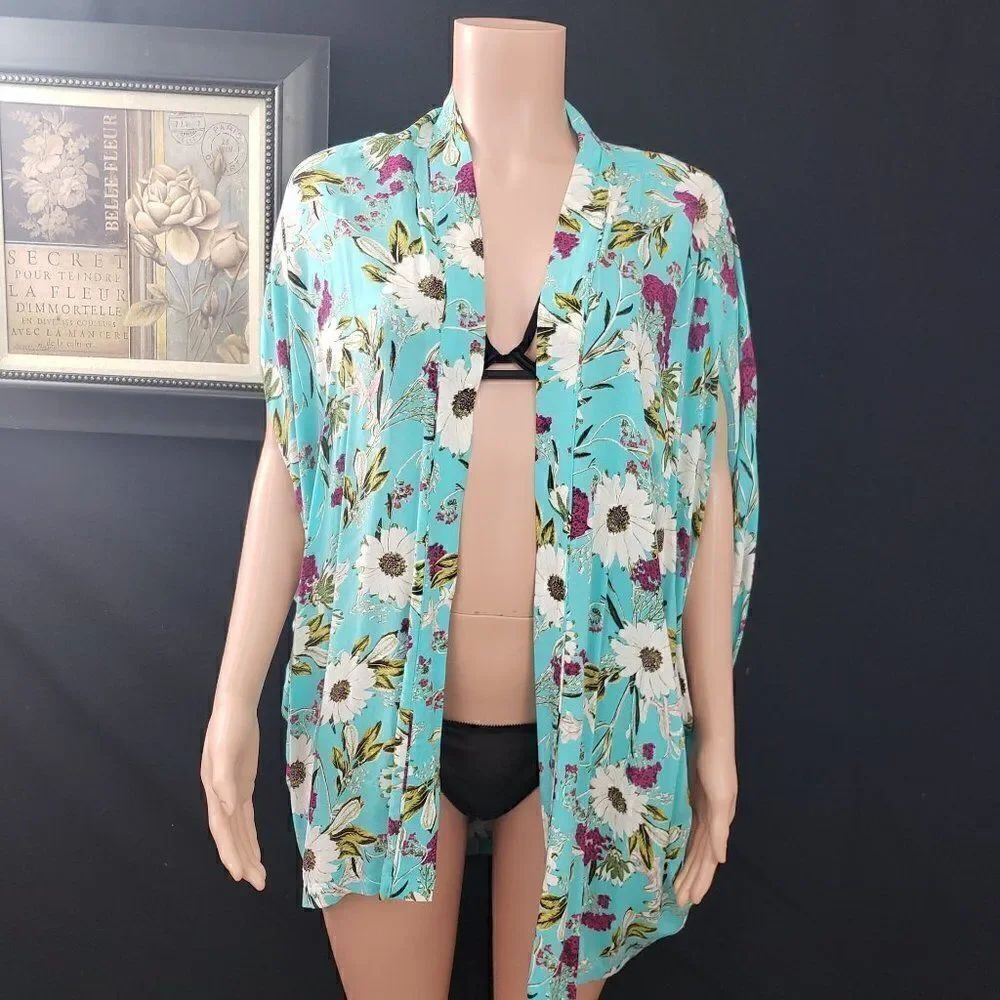 VS Satin Kimono Robe Multicolor Floral XS / S